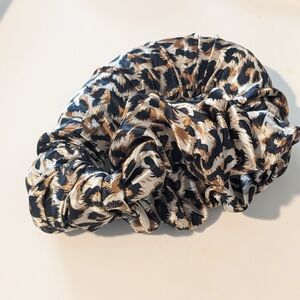 Heatless Curling Leopard Print Satin Scrunchie